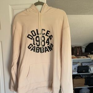 NEW! D&G SOFT Cream Hoodie with Black 1984 Logo